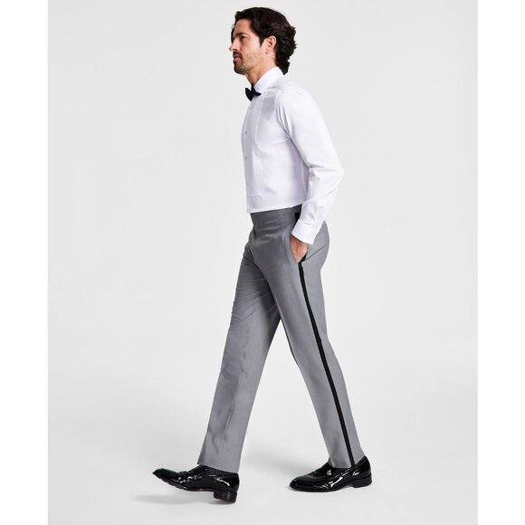 Alfani Men's Slim-Fit Stretch Tuxedo Pants light Grey 30x32 B4HP $135 - Picture 3 of 5